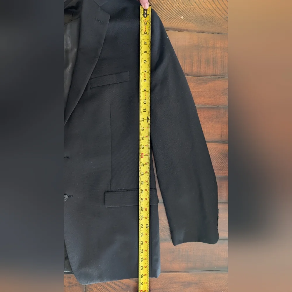 Calvin Klein Men's 42L Two Bottom 100% Wool Black Jacket Blazer Suit Coat cthny